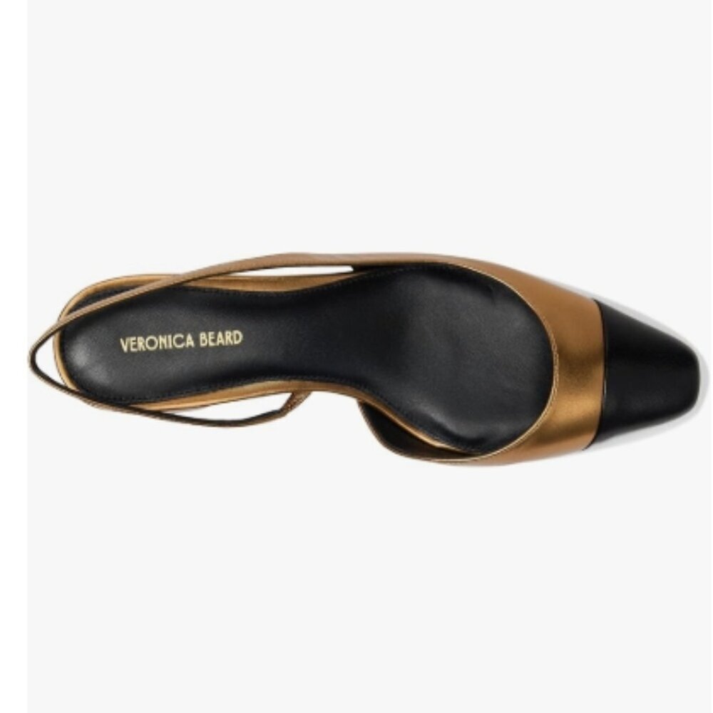 Veronica Beard Cecile Sling – Black/Dark Gold – Size 9 M (NWT) - Picture 5 of 7